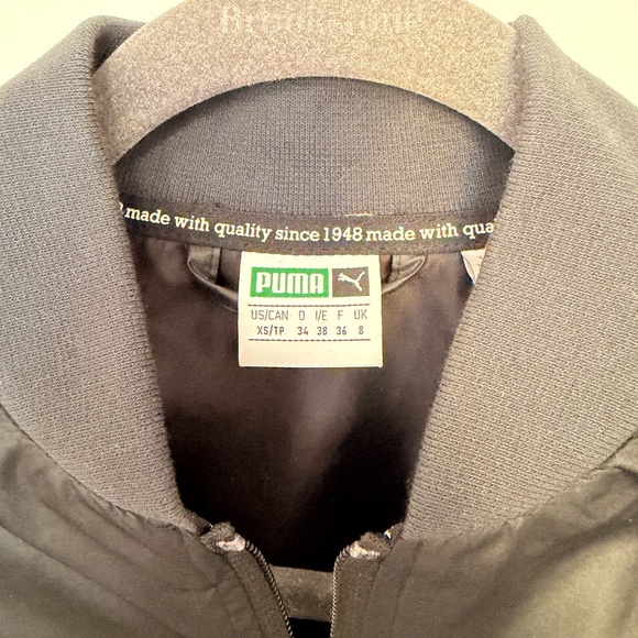 Puma Sport Womans Activewear Black Zip-up Bomber Jacket SZ XS - Picture 4 of 11